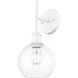 Axel 1 Light 6.5 inch Matte White Wall Sconce Wall Light in Clear Glass